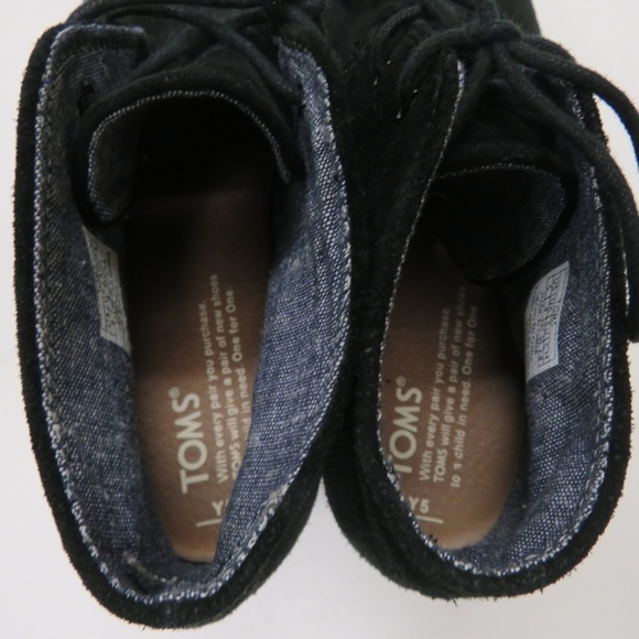 TOMS Desert Wedge Heel Ankle Boots Booties Black‎ 5 - Picture 4 of 8